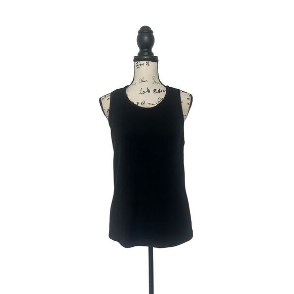 Club Monaco Black Ribbed Racerback Tank Top SZ L Modal Blend - Picture 1 of 4